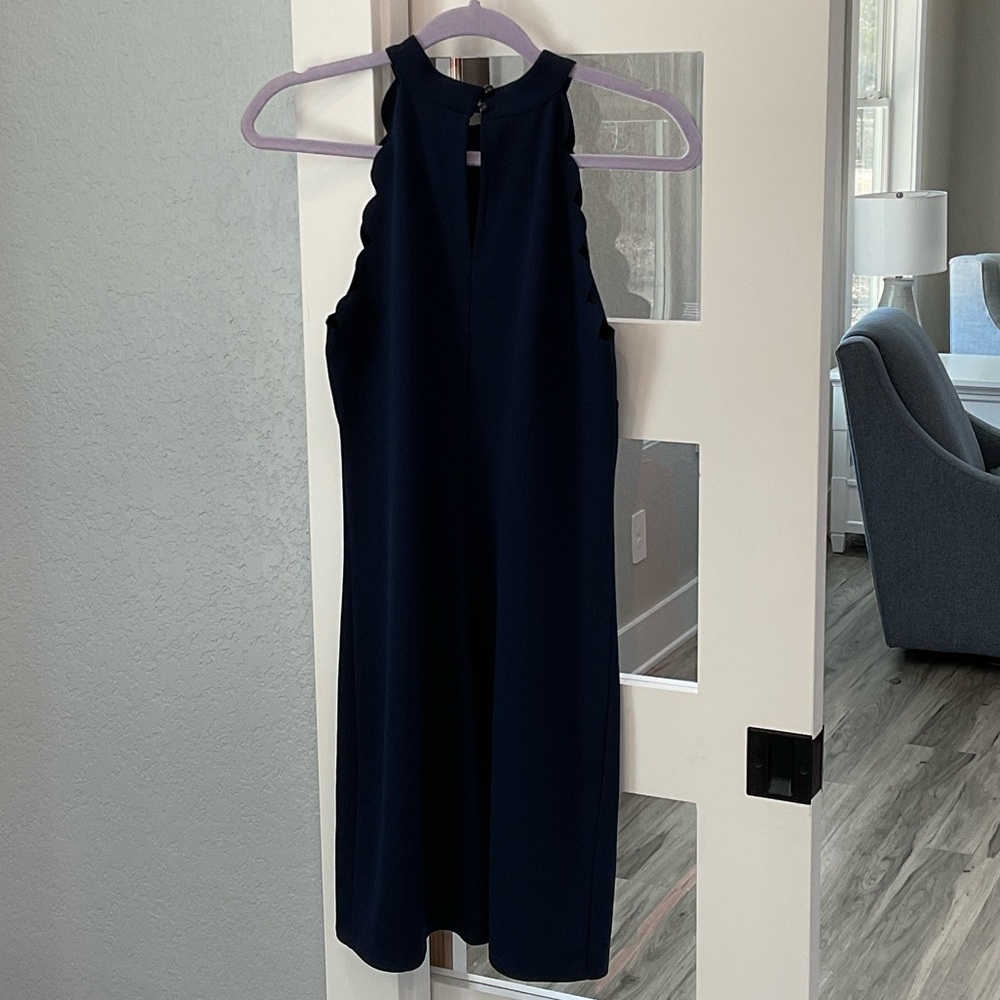 I.N. San Francisco Navy Halter Midi Dress size M - Picture 5 of 12